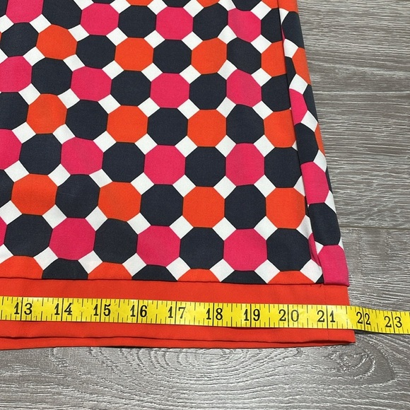 NWOT Eliza J Geo Print Jersey Shift Dress 3/4 Sleeve Exposed Back Zipper 8P - Picture 10 of 16